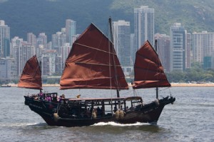 junk boat in Hong Kong