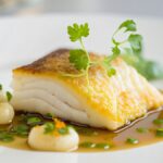 Dos de cabillaud en écailles de pommes de terre de l’ile de Ré