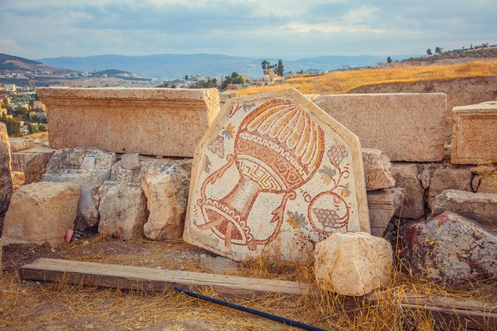 Mosaïque romain vin