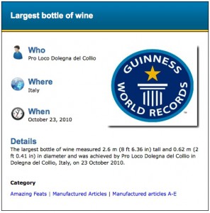 Qui détient le Guiness World Record du plus gros contenant ? iDealwine 1