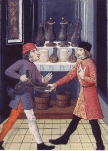 Gravure du Moyen-Âge essor du commerce du vin moyen âge