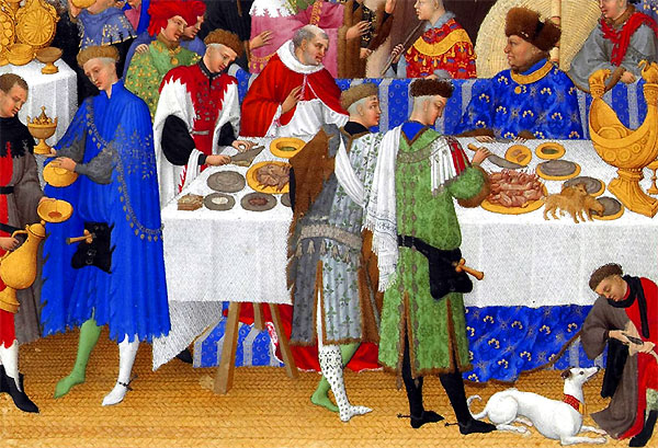 vin moyen age 
histoire du vin
banquet seigneurs moyen age