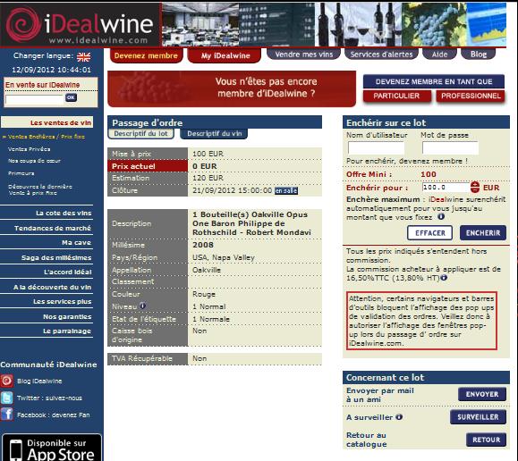 iDealwine - Vente en salle - Fiche vin