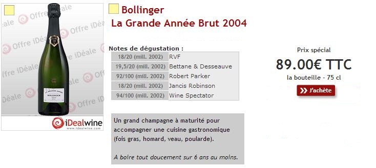 Bollinger La Grande Annee Brut 2004