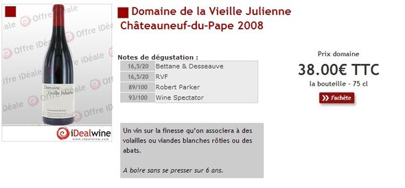 Domaine de la Vieille Julienne Châteauneuf-du-Pape 2008