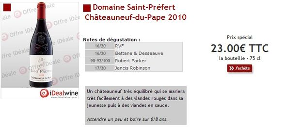 Domaine Saint-Préfert Châteauneuf-du-Pape 2010