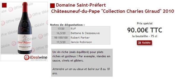 Domaine Saint-Préfert Châteauneuf-du-Pape "Collection Charles Giraud" 2010