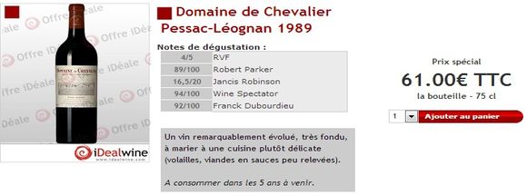 Domaine de Chevalier 1989