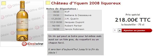 Château d’Yquem 2008 liquoreux
