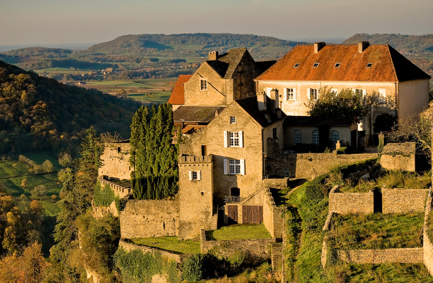 Village de vignoble dans le Jura