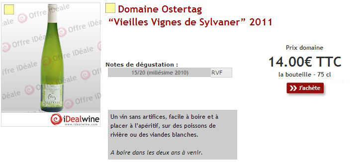 Ostertag Vieilles Vignes de Sylvaner