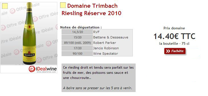 Trimbach Reserve 2010