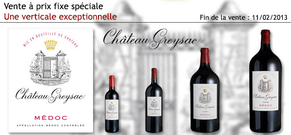 Lire la suite à propos de l’article Une vente exceptionnelle : 40 millésimes en bouteilles, magnums, double magnums et impériales de Château Greysac !