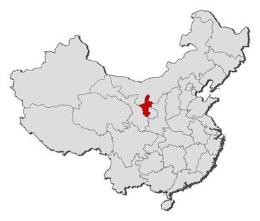 Map of China, Ningxia highlighted