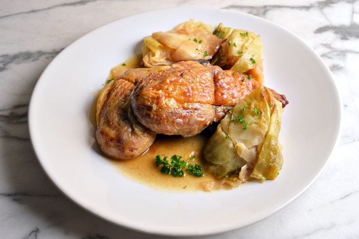 Pintade au chou