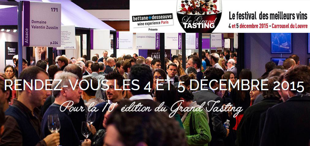 Lire la suite à propos de l’article A vos agendas : 10e édition du Grand Tasting les 4 et 5 décembre 2015