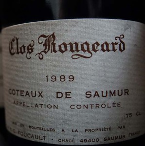 Accords mets et vins grands vins clos rougeard 1989