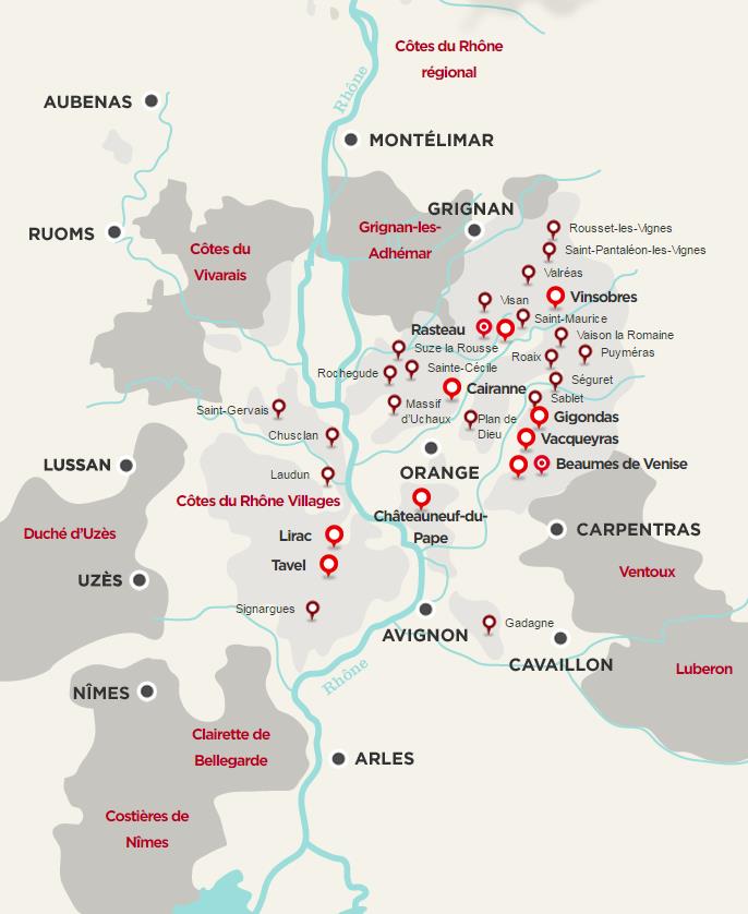 appellations rhône sud