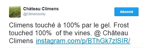 Tweet Gel château climens