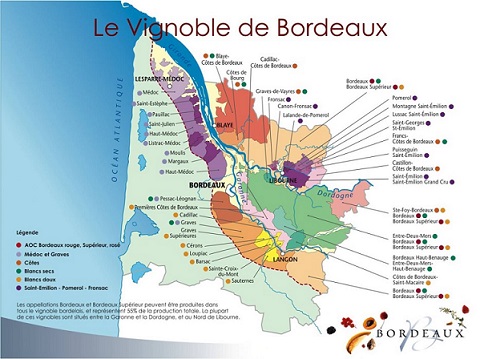 Carte des régions des vins de France - Régions viticoles en France