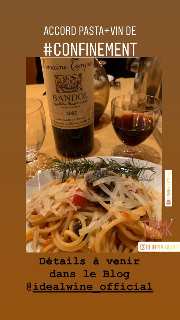 recette pasta alla norma accords mets et vins bandol Tempier iDealwine Angélique de Lencquesaing