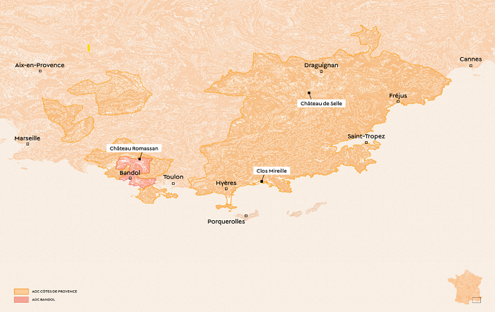 Carte Domaines Ott © Domaines Ott