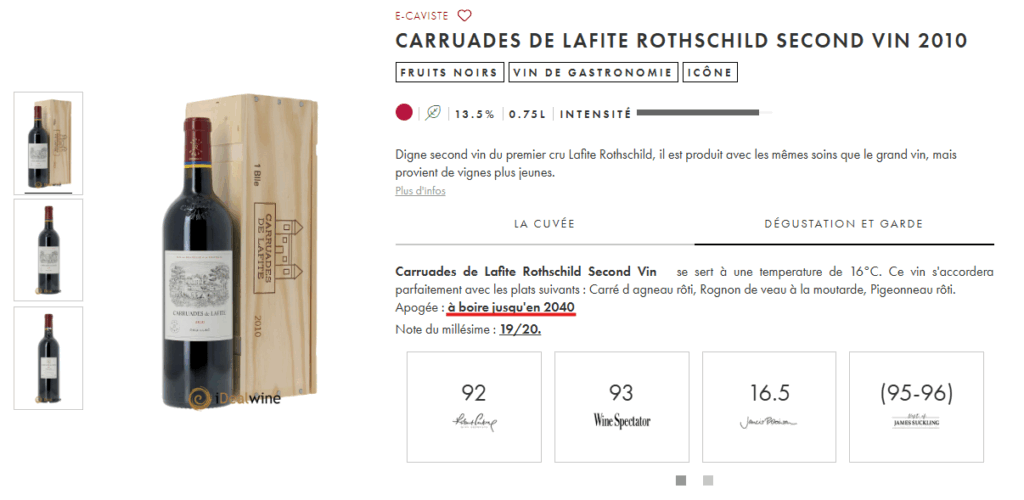 apogée d'un vin