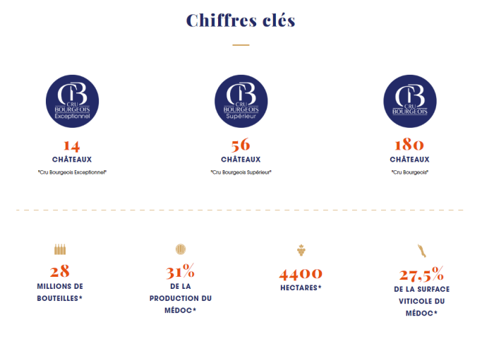 Infographie crus bourgeois Chiffres clés crus bourgeois