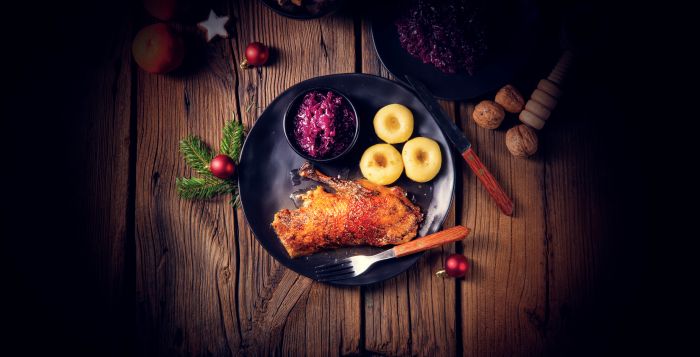 magret de canard aux pommes