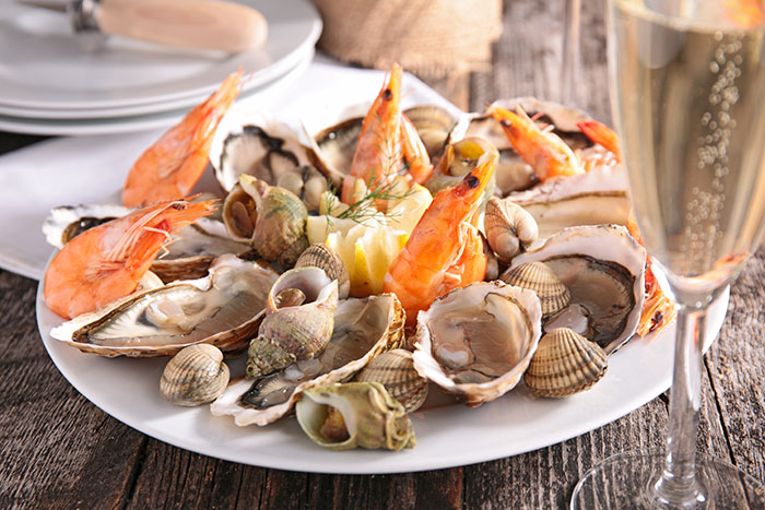 repas au champagne