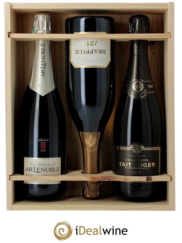 Caisse bois iDealwine champagne millésimés