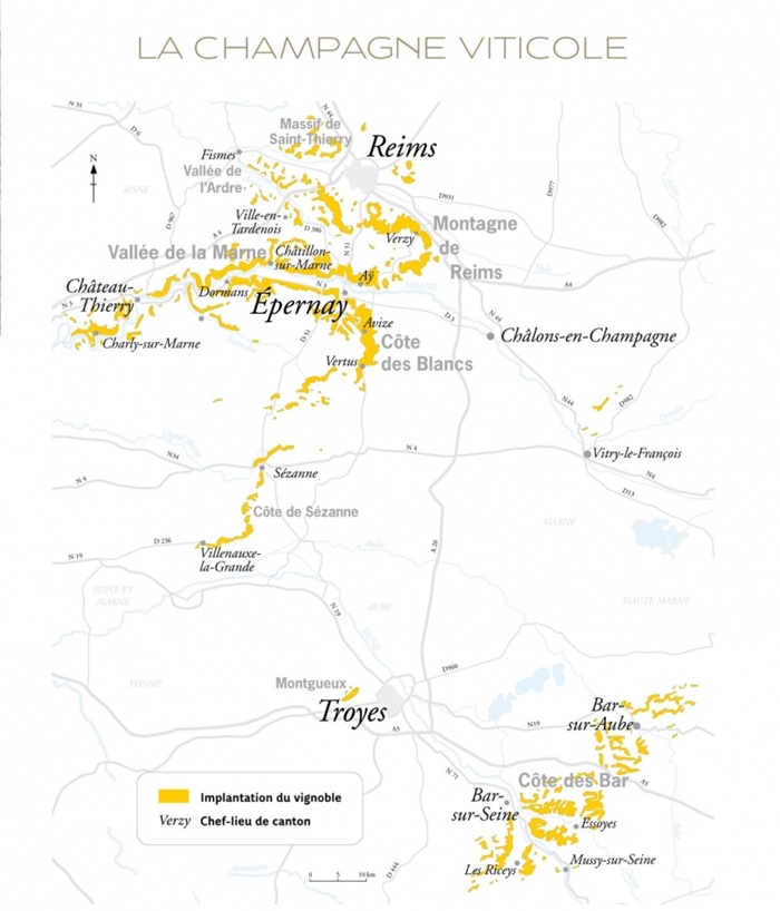 carte champagne viticole