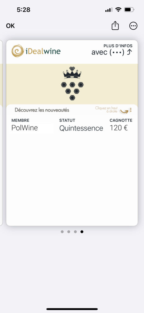 compte idealwine wallet cashback