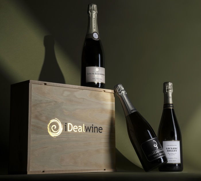 iDealwine caisse bois 3 champagnes non millésimés