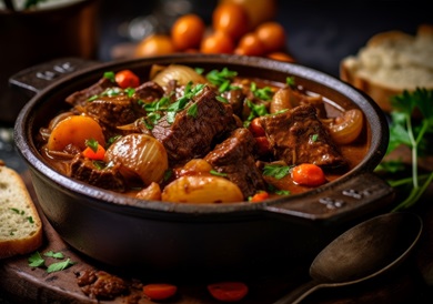 boeuf bourguignon vin