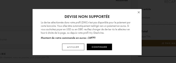 iDealwine devise non supportée V2
