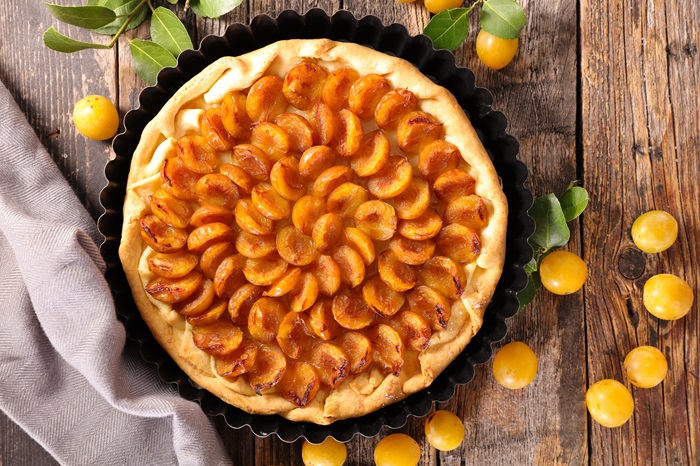 tarte mirabelle flambée