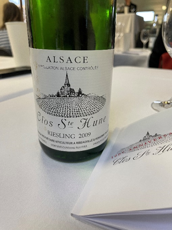 dégustation riesling clos sainte hune 2009