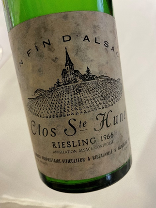 dégustation riesling clos sainte hune 1966