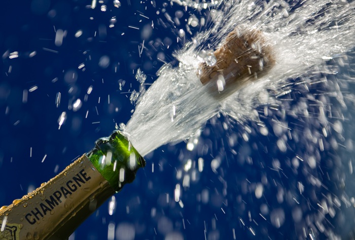 pression bouteille champagne