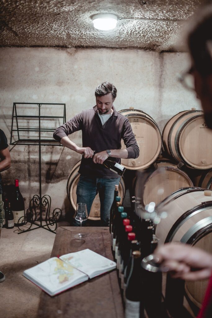 Pierre Henri Rougeot dégustation en cave, Meursault